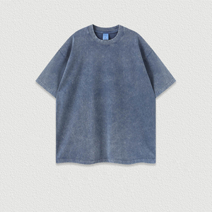 High Quality Oversized <b>Acid</b> Washed T Shirt Men Vintage T-shirts <b>Drop</b> Shoulder Streetwear Shirt Printing Plain Oversized - Product Image 3