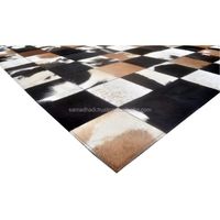 Eleganter moderner Rindsleder teppich echtes Haar auf Kuhhaut Leder Premium bestickter Teppich für Wohnzimmer Bulk Sale