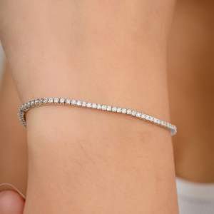 100% genuino 18K oro blanco sólido diseño de moda elegante pulsera apilable joyería fina hecha a mano para bodas y fiestas - Product Image 4