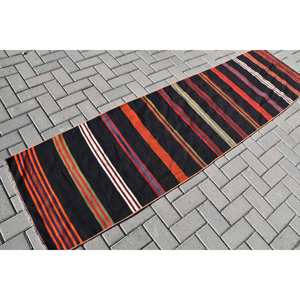 Stylish Traditional <b>Black</b> 23x84ft Vintage Turkish <b>Rug</b> Large Area Wool Patchwork Rectangle Latex Backing for Hallway Room Decor - Product Image 2