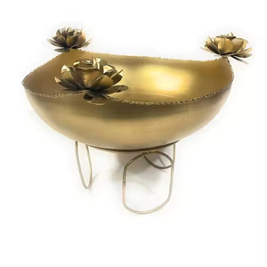 ถาดกลมทำจากอลูมิเนียมแบบทุบเหมาะสำหรับตกแต่งในร่มกลางแจ้งตกแต่งบ้านและเทศกาล - Product Image 3