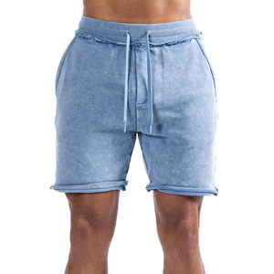 Short d'été unisexe délavé à l'acide 100% coton French Terry Streetwear Vêtements pour hommes vierges avec motif solide Vente en gros - Product Image 4
