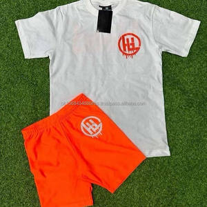 Ensemble t-shirt et short personnalisé personnalisé streetwear lavage t-shirt ensemble court hommes t-shirt et ensemble court - Product Image 6