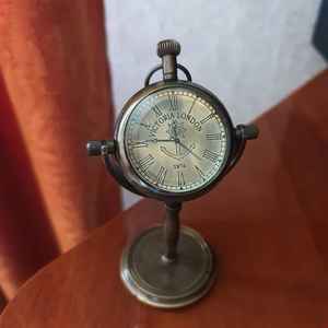 Reloj de escritorio de latón marítimo Victorian London Nautical Anchor Dial - Product Image 4