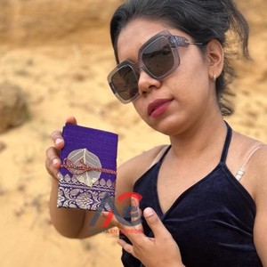 Nuevo Real hecho a mano Banarasi Sari tela seguro hilo cierre diario Vintage vibrante colorido cubierta sin forro reciclado hoja diario - Product Image 1