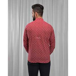 Chemise pour homme, 100% coton, imprimée avec des motifs floraux à pois, décontractée, manches longues, options de tissu popeline Oxford, fabrication ODM/OEM - Product Image 3