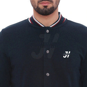 เสื้อแจ็คเก็ตเลตเตอร์แมนผ้าแคนวาสคอตั้งแบบสั่งทำสำหรับผู้ชาย คุณภาพสูงสำหรับฤดูหนาว ผ้าฝ้ายเรียบสไตล์เบสบอล สไตล์ไฮสตรีท - Product Image 5