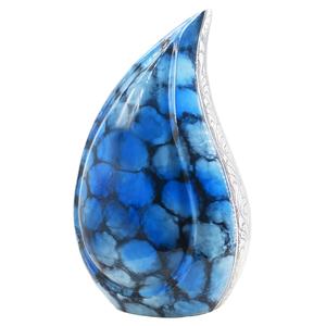 Urne de cendres de larme en métal massif avec finition nickelée Conception gravée Urne funéraire d'excellente qualité - Product Image 1