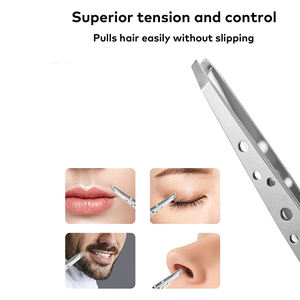 Pince à épiler en acier inoxydable de haute qualité avec poignée perforée à pointe inclinée pour la maison et le salon - Product Image 4