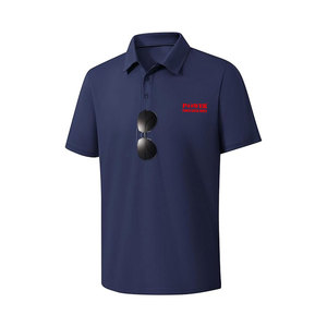 เสื้อโปโลสำหรับผู้ชายเสื้อโปโล100% โพลีเอสเตอร์ปักลายปรับแต่งได้ลายพื้นสำหรับใส่นอกบ้านของผู้ชาย - Product Image 1