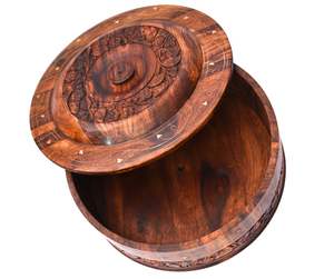 Fait à la main rustique-marmite en bois sculptée dans des tailles personnalisées, marmite en bois faite à la main, marmite en bois de la meilleure qualité - Product Image 5