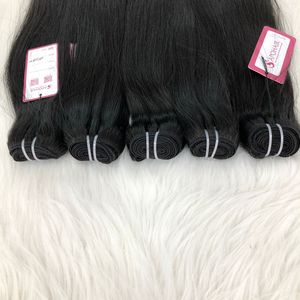 Calidad de lujo 20 pulgadas recto 100% Remy Top Color natural máquina trama extensión del pelo - Product Image 6