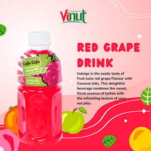 Vente en gros Bouteille de 11.2 floz de jus de raisin rouge Cojo Premium Boisson avec purée de Nata De Coco Jus de fruits des fournisseurs de jus de fruits - Product Image 1