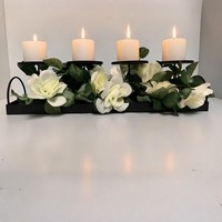 Ensemble de porte-bougies en fer forgé, support décoratif pour bougies, pour table de mariage et fête