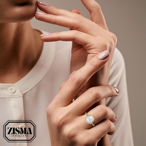 Bague Halo en diamant classique 2ct cultivé en laboratoire DEF VVS IGI certifiée en or 14K 18K 10K ou en argent 925 fournisseur de bijoux de mariage personnalisés - Product Image 6