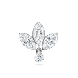 Élégantes boucles d'oreilles en diamant de laboratoire de forme marquise et ronde, conçues pour les femmes, en or, or rose, or blanc, argent, avec certification IGI - Product Image 5