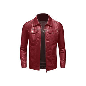 Chaqueta de cuero de diseño de moda de alta calidad para hombre chaqueta de cuero de motocicleta para hombre chaqueta de cuero para hombre - Product Image 1