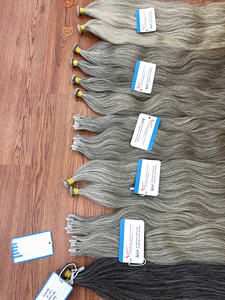 Cheveux Gris Raides Naturels Cheveux Bruts Vietnamiens Cuticules Alignés Trame de Génie Vente en Gros Tissage de Cheveux Direct Usine - Product Image 5