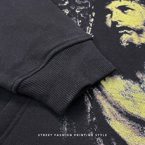 Sweat à capuche personnalisé de qualité supérieure avec impression complète Sweats à capuche pour hommes surdimensionnés en coton vierge à vendre à bas prix - Product Image 6