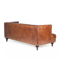 Nouveau design, canapé d'extérieur modulable trois places en cuir véritable durable, style Mid-Century, avec roues, résistant aux intempéries, pour villa