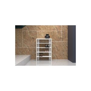 Zapatero y Soporte Moderno Charlie de Cuatro Niveles en Suntalam Negro y Blanco - Product Image 1