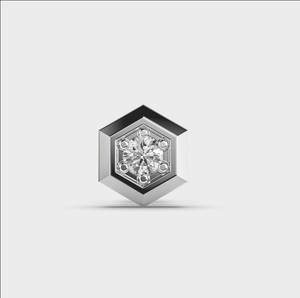 IGI Certified Lab Grown Round Diamond Hexagon Stud <b>Earrings</b> Solid 925 Sterling Silver Geometric Diamond <b>Earrings</b> - Product Image 1