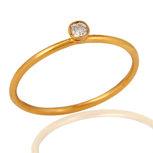 Anillo de compromiso de diamante de oro amarillo de 18 quilates para mujer Anillo de compromiso para Niña-Regalos para el amor-Anillo - Product Image 3