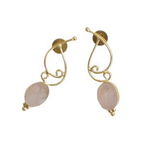 Boucles d'oreilles en laiton tendance, vente en gros, cristaux de guérison authentiques, plaqué rhodium, pièce tendance, vente en gros de lots de mode - Product Image 4