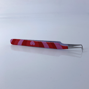 Usine En Gros Volume Cils Pince À Épiler Petite Pointe En Forme De Botte Avec Forte Poignée Droite Motif Nano Fiber Pointe Pince À Épiler - Product Image 4