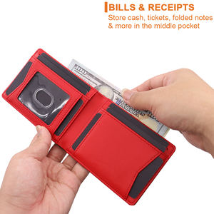 Carteras de Hombre de Cuero PU Minimalistas de Diseñador, Logotipo de Marca Personalizado en Relieve, Tarjetero Bifold, Fábrica de Carteras - Product Image 4