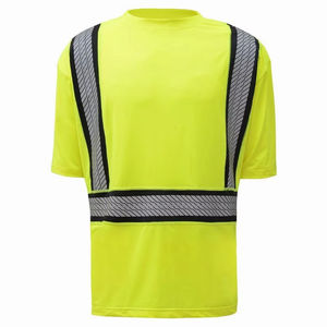 Chemises haute visibilité pour le travail à manches courtes respirant deux tons vêtements de travail T-shirt uniforme réfléchissant pour la Construction des hommes - Product Image 3