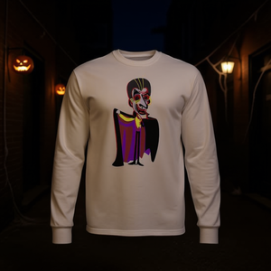 Camiseta de manga larga AMDETOX con diseño gráfico de vampiro para uso informal - Product Image 3
