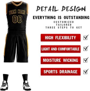 Uniforme de basket-ball Vêtements de sport pour hommes Haute qualité bas quantité minimale de commande Logo personnalisé Uniforme de basket-ball léger respirant - Product Image 5