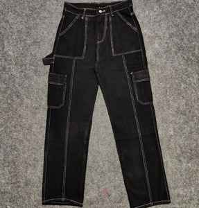 Jeans en denim personnalisables de haute qualité unisexe 100% coton lavé coloré léger en laine brodé taille élastique Logo personnalisé - Product Image 1