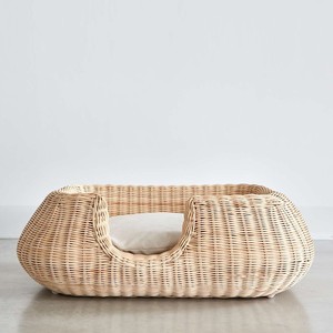 Modern Designer Rattan Dog Bed With Mattress <b>Pillow</b> Cheapest Rattan Beds for Dogs Customized Private Brand Accepted - Product Image 1