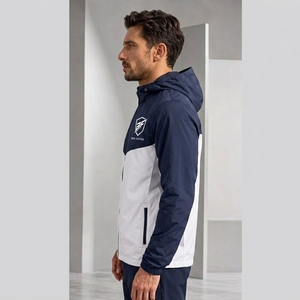 Wholesale Best Selling Customized Men's <b>Canvas</b> Windbreaker <b>Jackets</b> Stand Waterproof Polyester Zip Pockets Elastic Cuffs Casual - Product Image 3