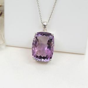 Pendentif en argent sterling avec améthyste, taille coussin, bijoux faits main, haute qualité, design unique, cadeau pour enfants et femmes, vente en gros - Product Image 5