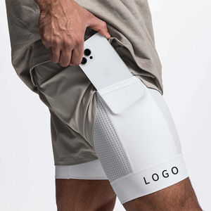 Pantalones cortos de entrenamiento personalizados para hombre, poliéster, patrón caliente, entrenamiento, correr, gimnasio, pantalones cortos de Fitness informales con cordón, talla XS - Product Image 1