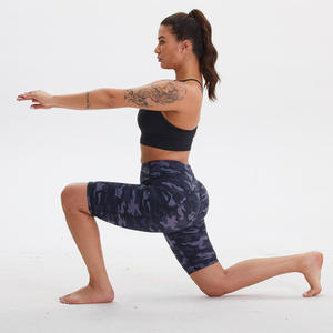 Shorts de Yoga de Cintura Alta con Estampado Personalizado, Control de Abdomen, Spandex, Ropa Deportiva, Shorts Elásticos para Correr - Product Image 6