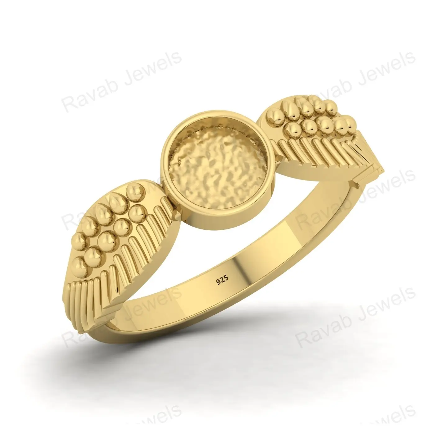 Tendencia de lujo Super calidad Semi Mount Angel Wing Ring Chapado en oro Última fabricación Directo al por mayor Mujeres Joyería personalizada