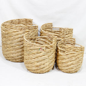 Artex Dong Thap, jacinto de agua Natural multiusos, cestas de almacenamiento apilables, organizadores de regalo tejidos a mano para decoración del hogar - Product Image 6