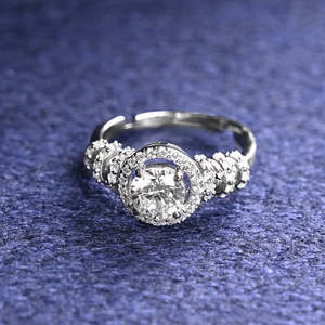 Anillos de Plata de Ley 925 de Primera Calidad para Mujer, con Patrón Geométrico, Diamantes y Baño de Rodio, Anillo Romántico con Incrustaciones para Hombre - Product Image 2