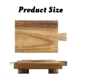 Plateau rehausseur en bois rustique pour exposer et servir un piédestal de style ferme fait à la main pour la cuisine, la salle de bain ou la décoration de table - Product Image 5