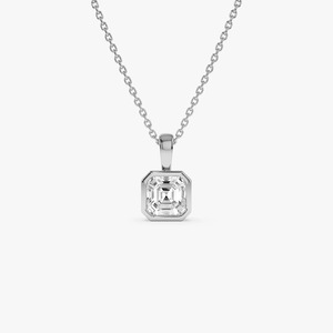 Pendentif Charme Intemporel en Diamant de Laboratoire Taille Asscher Sertie en Bezel 1,00 Carat E-F VS Or 14K pour Mariage, Fiançailles et Soirées - Product Image 2