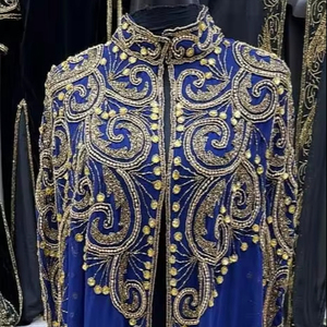 Caftán Marroquí Modesto de Dubái, Abaya Árabe Maxi, Caftán con Cuentas Hechas a Mano, Largo hasta el Suelo, Ecológico, para Fiestas, Bodas, Playa - Product Image 1