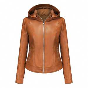 Chaqueta Acolchada Entallada para Mujer, Chaqueta de Moda de PU Ligera y Transpirable, Ropa de Calle Informal para Adultos, Prenda Exterior - Product Image 4