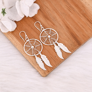 Pendientes de Plata de Ley 925, Precio al por Mayor, Buena Calidad, Pendientes Colgantes con Diseño de Hoja, Plata y Joyería - Product Image 3