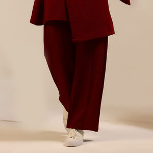 Easy Wear Factory Price Urban-Modest Finish <b>Women</b> Straight Fit Lounge Pants Elastic Waist Soft Knit Casual Wear - Product Image 3