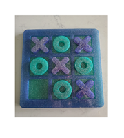 Tic Tac Toe et Solitaire 2in1 en résine époxy faits à la main Jeu d'intérieur pour enfants Vente chaude Artisanat naturel
