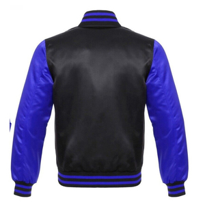 Chaqueta de Béisbol Universitaria Clásica de Satén Transpirable para Hombre, Chaqueta Personalizada con Parche Bordado Estilo Americano y Logotipo Frontal - Product Image 4
